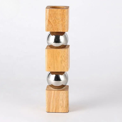 Moderne Metallkugel Holzvase Design Deko