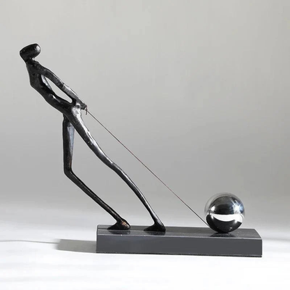 Handgefertigte Dunkelbronze-Metallskulptur