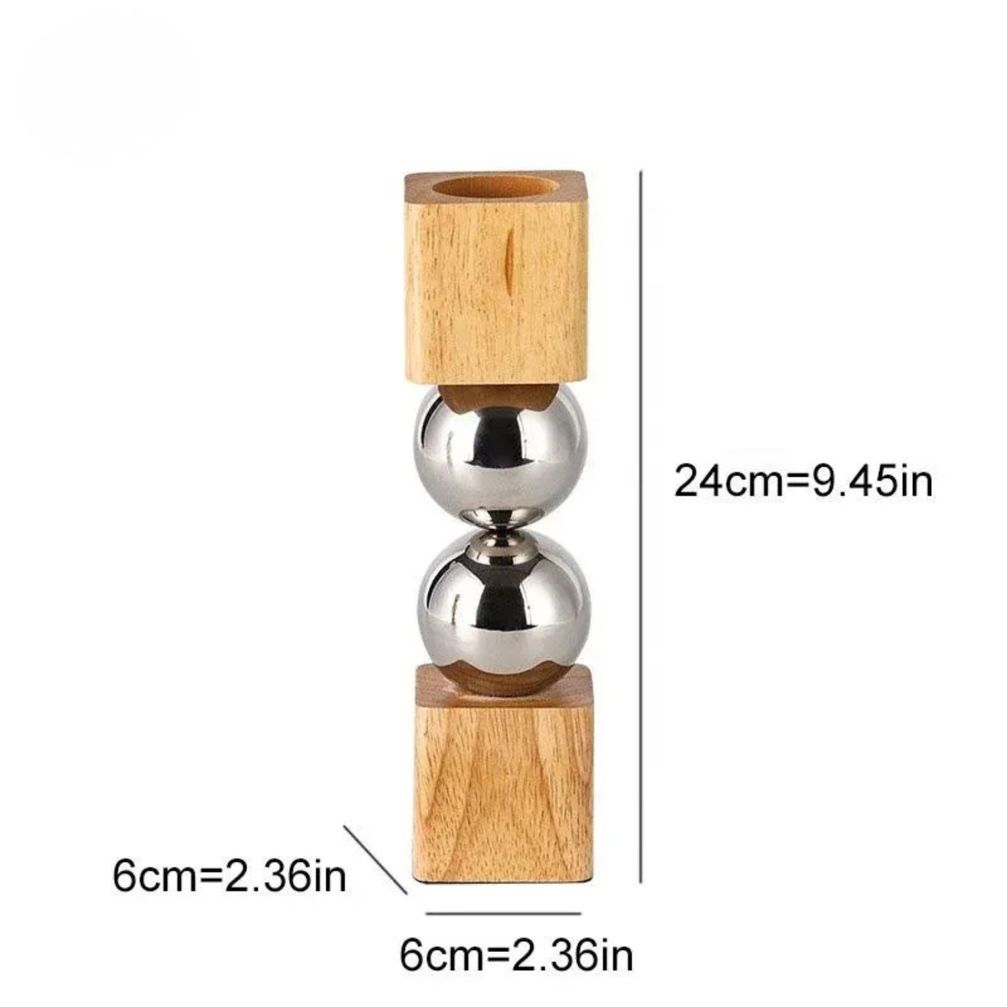 Moderne Metallkugel Holzvase Elegante Deko