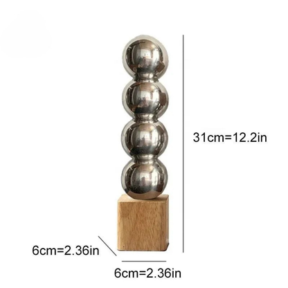 Moderne Metallkugel Holzvase Abstrakte Kunst Deko