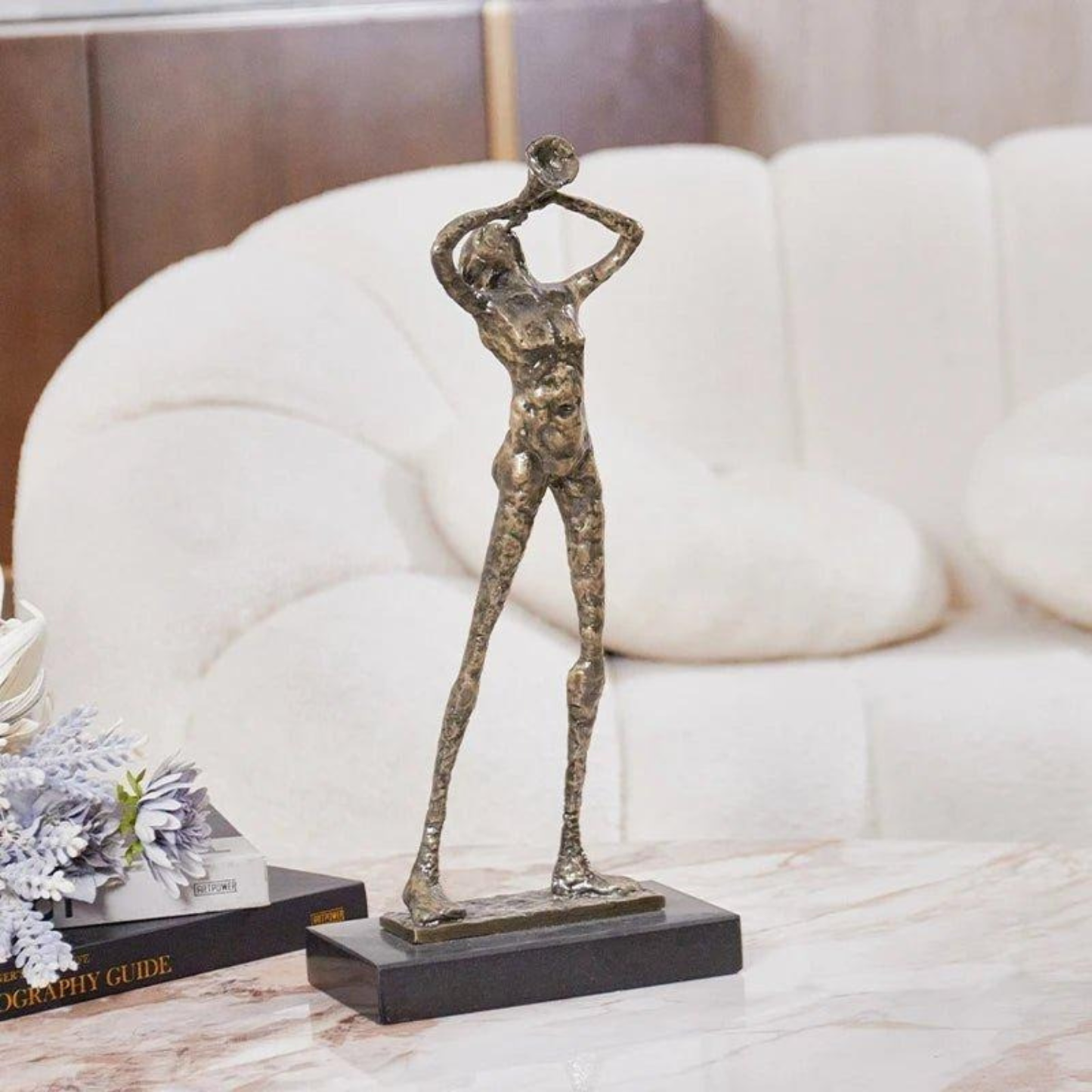 Vintage Bläser-Skulptur – Handgefertigte Metallfigur