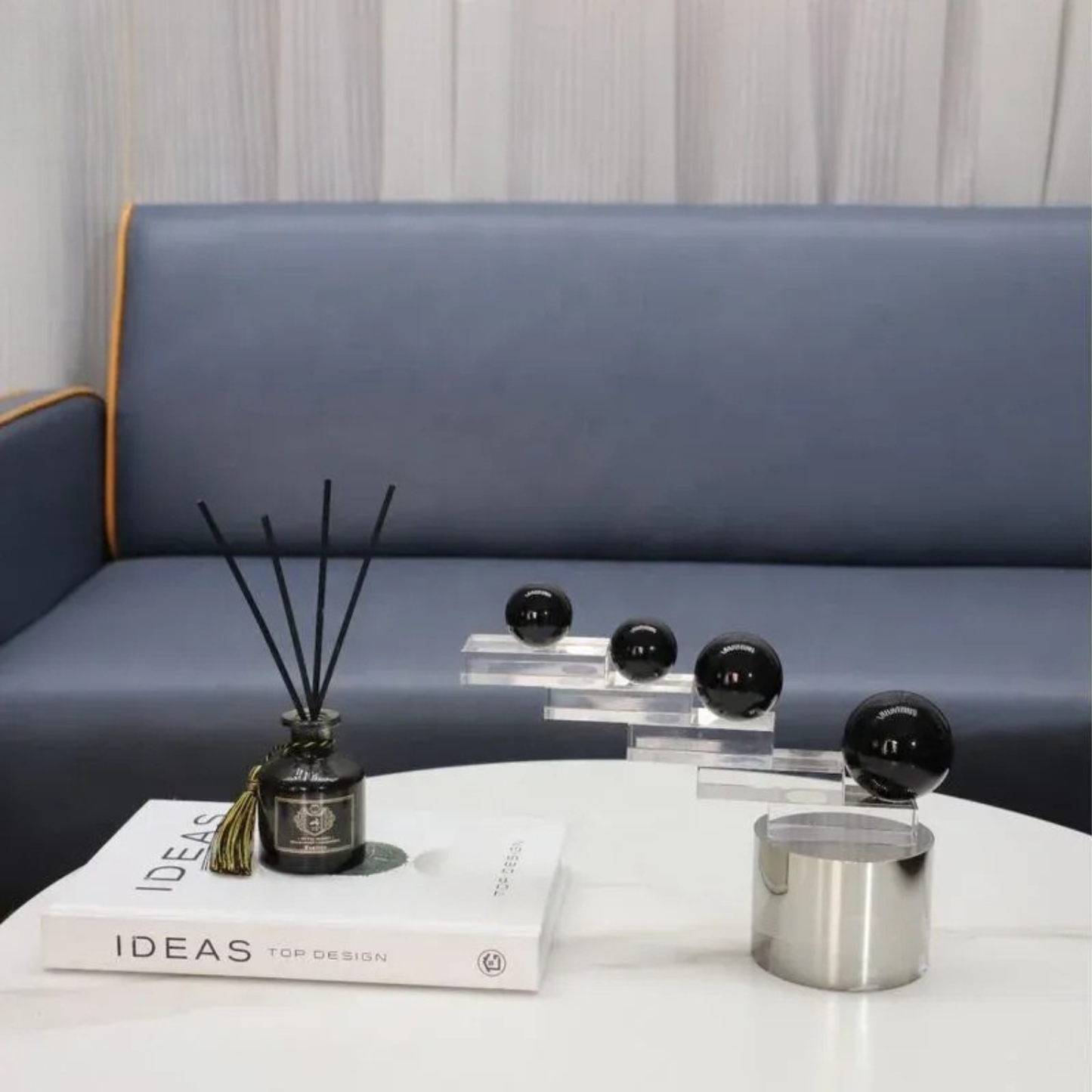 Luxus Schwarze Kristall Skulptur Geometrisches Design Deko