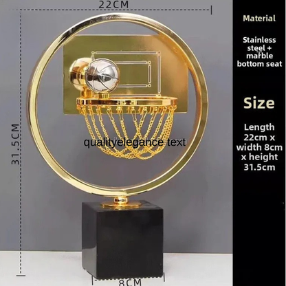 Goldene Basketball Dekofigur Luxus Metall Kreis Design