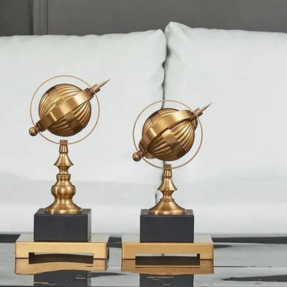 Luxus Gold Globus Set Metall Dekofiguren Büro Wohnraum Design
