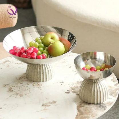 Luxus Nordische Metall Obstschale mit Harzbasis