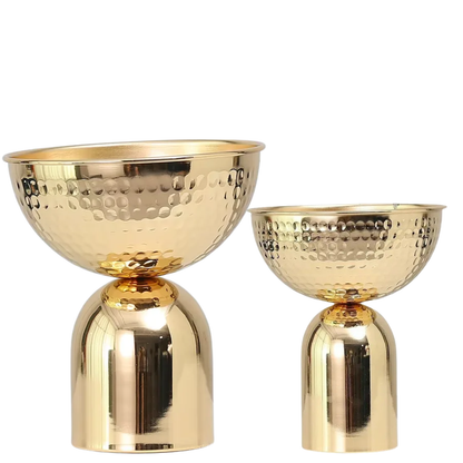 Goldene Metall-Fruchtschalen 2er Set – Luxus Dekoration