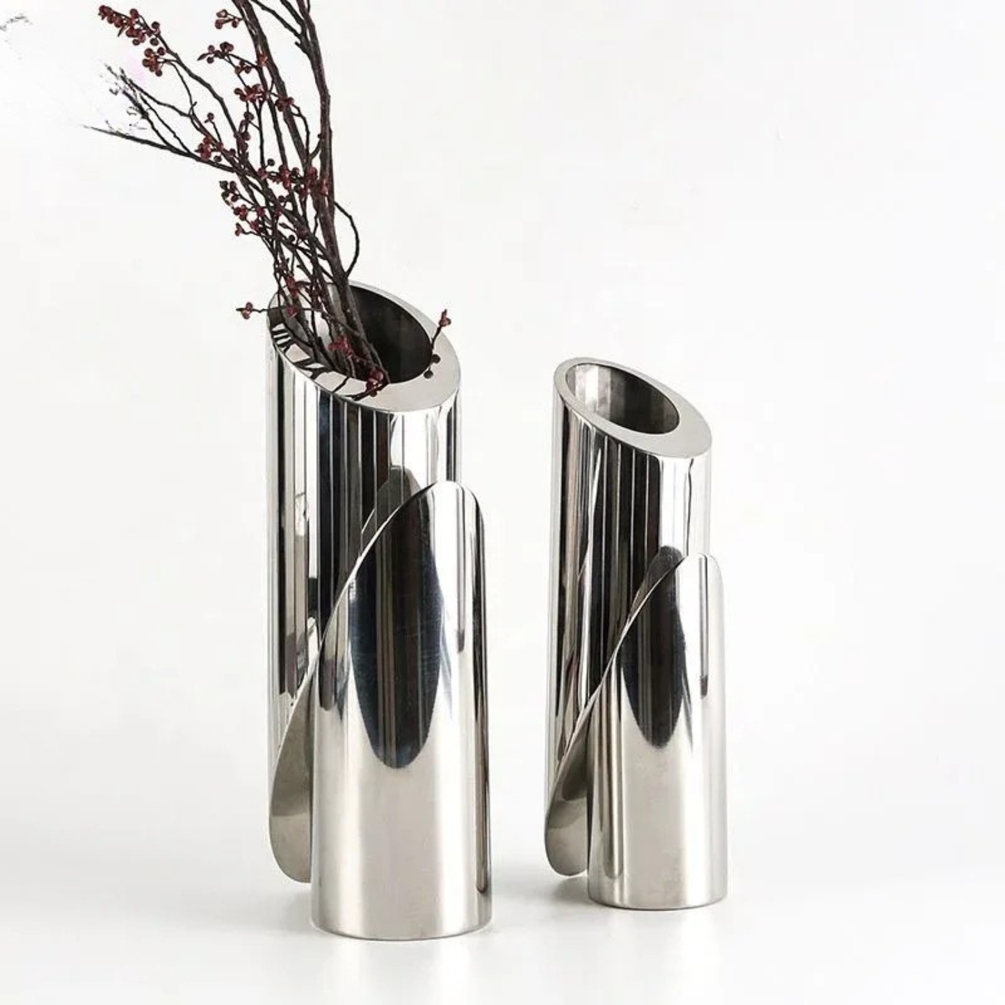 Edelstahl Vase Silber-Abstrakte Moderne Tischdekoration