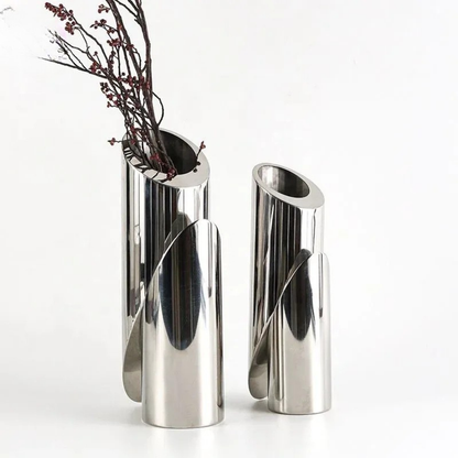 Edelstahl Vase Silber-Abstrakte Moderne Tischdekoration