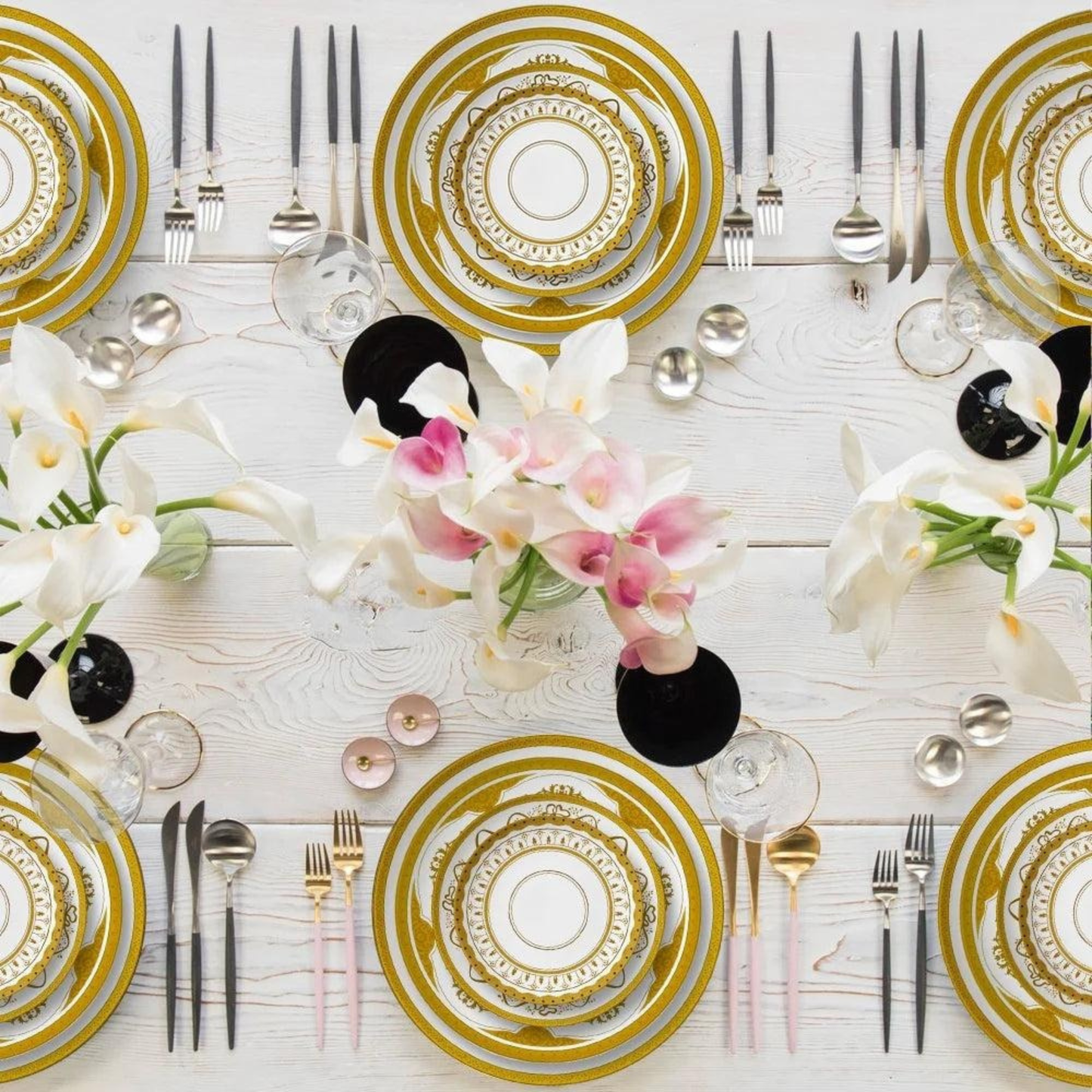 Luxuriöses Nordic Gold Bone China Geschirrset