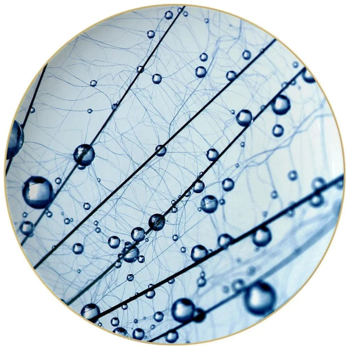 Luxuriöses Blue Crystal Dewdrops Muster Geschirrset