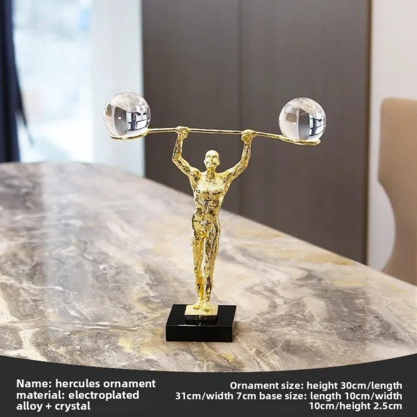 Minimalistische Strongman Dekofigur in Gold – Kraft & Eleganz