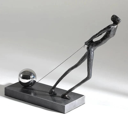 Handgefertigte Dunkelbronze-Metallskulptur