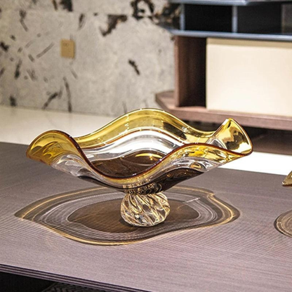 2er Set Luxus Modern Handgefertigte Braune Glas Schalen