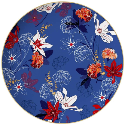 Luxuriöses Blue Fragmenté Bone China Tellerset