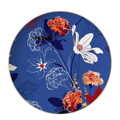 Luxuriöses Blue Fragmenté Bone China Tellerset