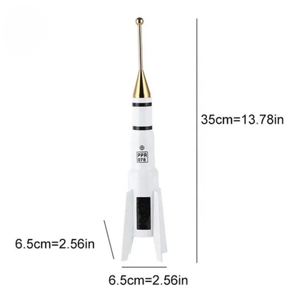 Schwarze Raketen-Dekofigur mit Goldakzenten