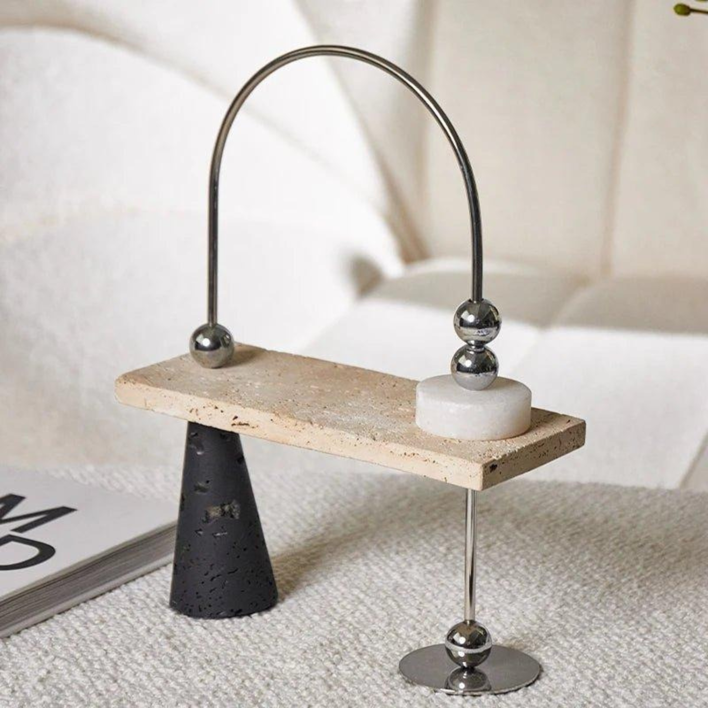 Modernes Marmor-Balance-Dekorobjekt – Handgefertigte