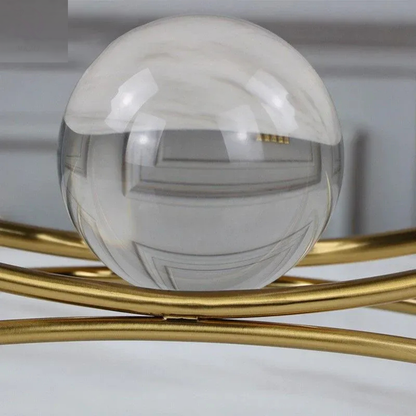 Luxus Kristallkugel Denker Skulptur Gold Metall Wohn Deko Design
