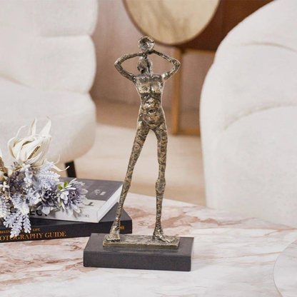 Vintage Bläser-Skulptur – Handgefertigte Metallfigur