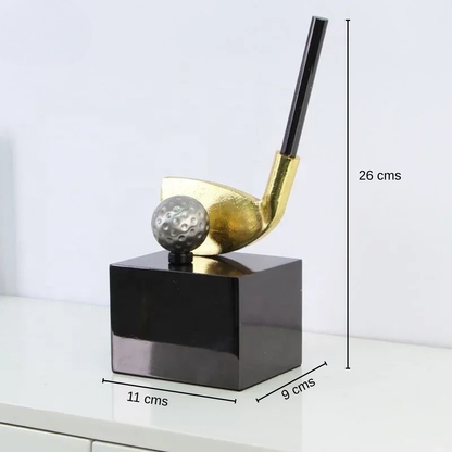 Luxus Gold Golf Skulptur Dekofigur Metall Kunstobjekt