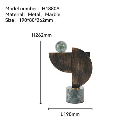 Abstrakte Bronze-Skulptur mit Marmorsockel – Handgefertigte