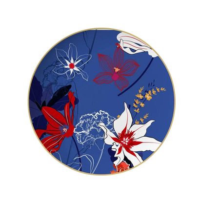 Luxuriöses Blue Fragmenté Bone China Tellerset