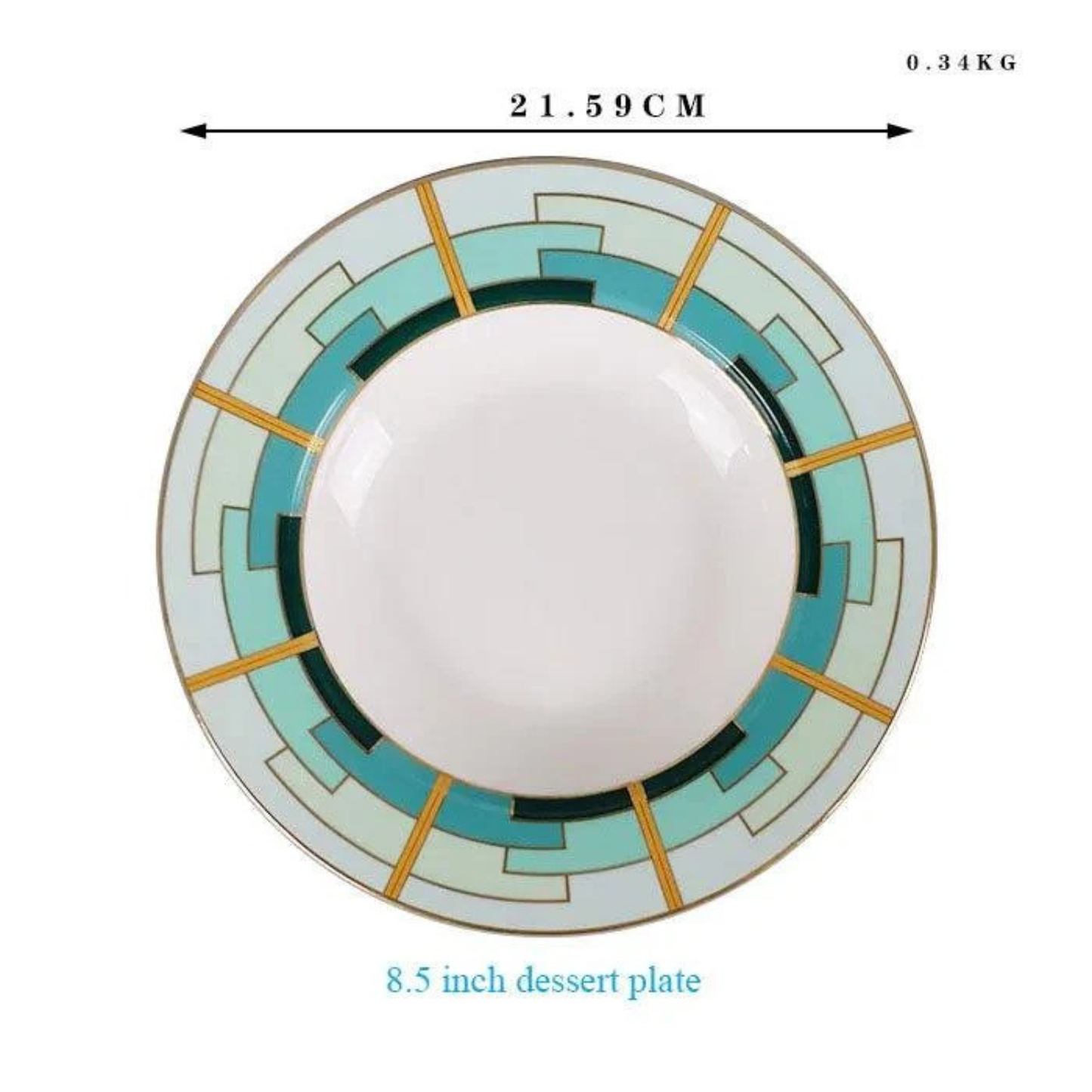 Luxuriöses Green & Yellow Circular Bone China Geschirrset