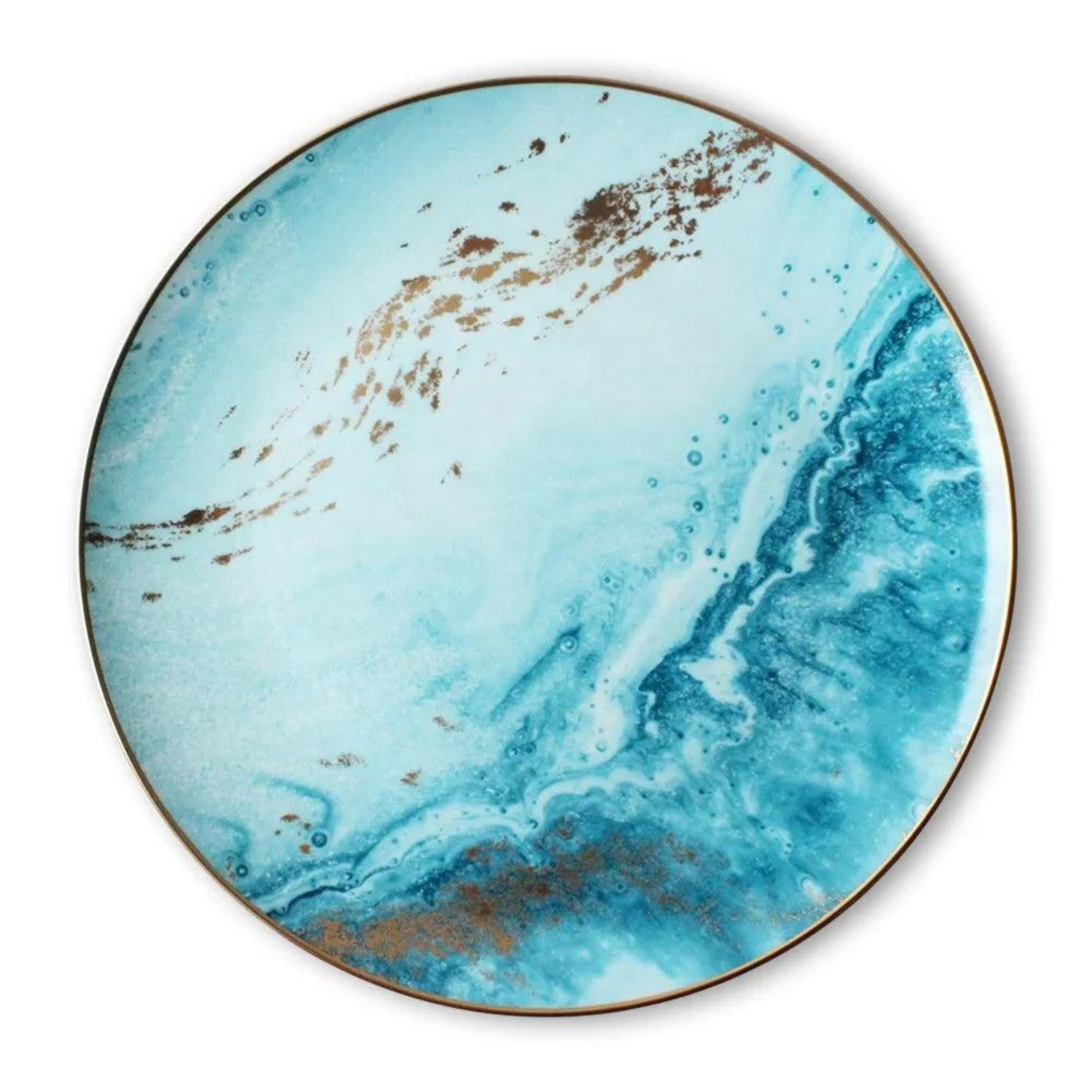 Blau Goldrand Klassisches Luxus Geschirrset