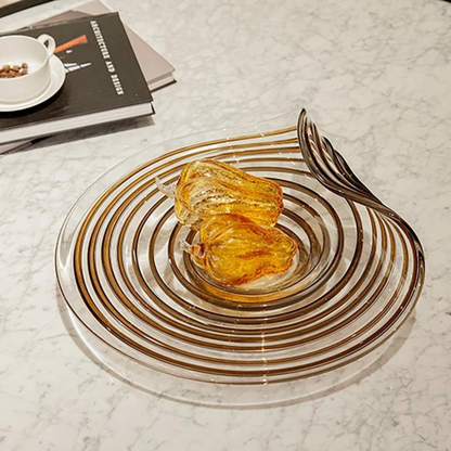 Dekorative Luxus Glas Obst- & Salatschale mit Standfuß
