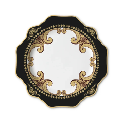 Luxuriöses Schwarz-Gold Sonnenblumen Bone China Geschirrset