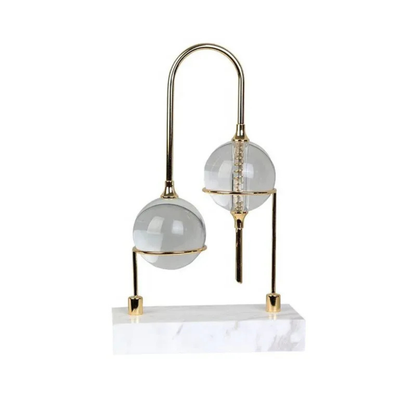 Luxus Kristallkugel Skulptur Gold Metall Marmor Basis Wohn Deko