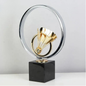 Luxus Metall Skulptur Badminton Kunstobjekt Gold Silber Deko