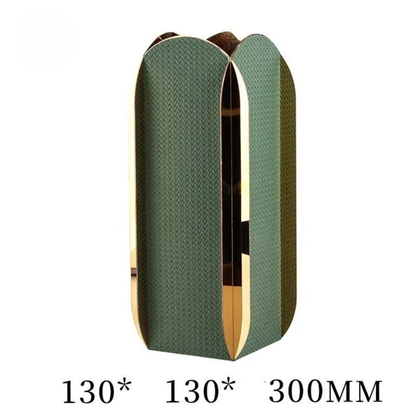 Luxus 2er Set Grün Gold Leder Metallvasen