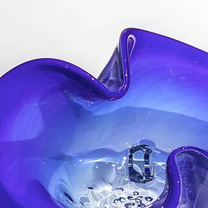 Modern Luxus Handgefertigte Große Blaue Kristallglas Schalen