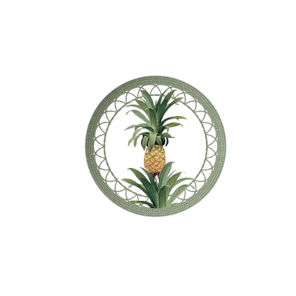 Luxuriöses Geschirrset – Ananas Design mit grünen Blättern