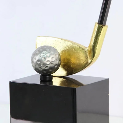 Luxus Gold Golf Skulptur Dekofigur Metall Kunstobjekt