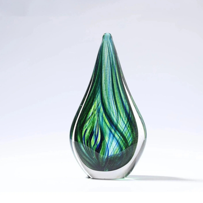 Stilvolle Handgeblasene Grüne Glaskuppel & Deko-Kugel Set