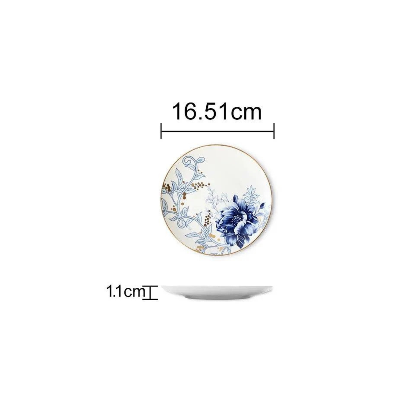 Luxuriöses Elegant Blue Classic Bone China Geschirrset