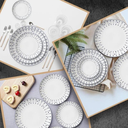 Luxuriöses Minimalistisches High-End Bone China Geschirrset