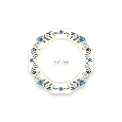Exquisites Blumengeschirr Set – Bone China Goldrand Luxus