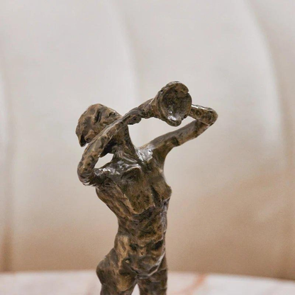 Vintage Bläser-Skulptur – Handgefertigte Metallfigur