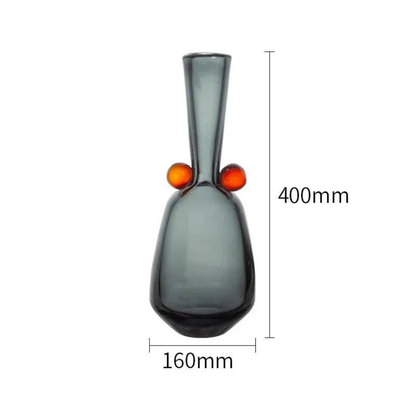 Luxusgraue Glasvase – modern, einzigartig, für Blumen & Hydroponik