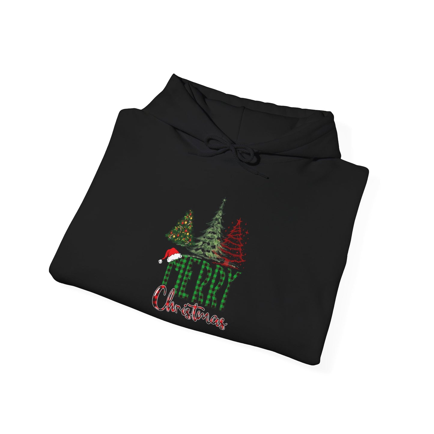 Merry Christmas Hoodie Unisex Trees Graphic Festive Look