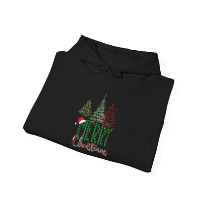 Merry Christmas Hoodie Unisex Trees Graphic Festive Look