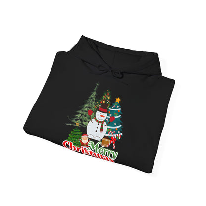 Merry Christmas Hoodie Schneemann & Weihnachtsbaum Unisex
