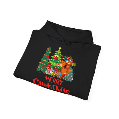 Merry Christmas Hoodie Rentier & Weihnachtsbaum Unisex
