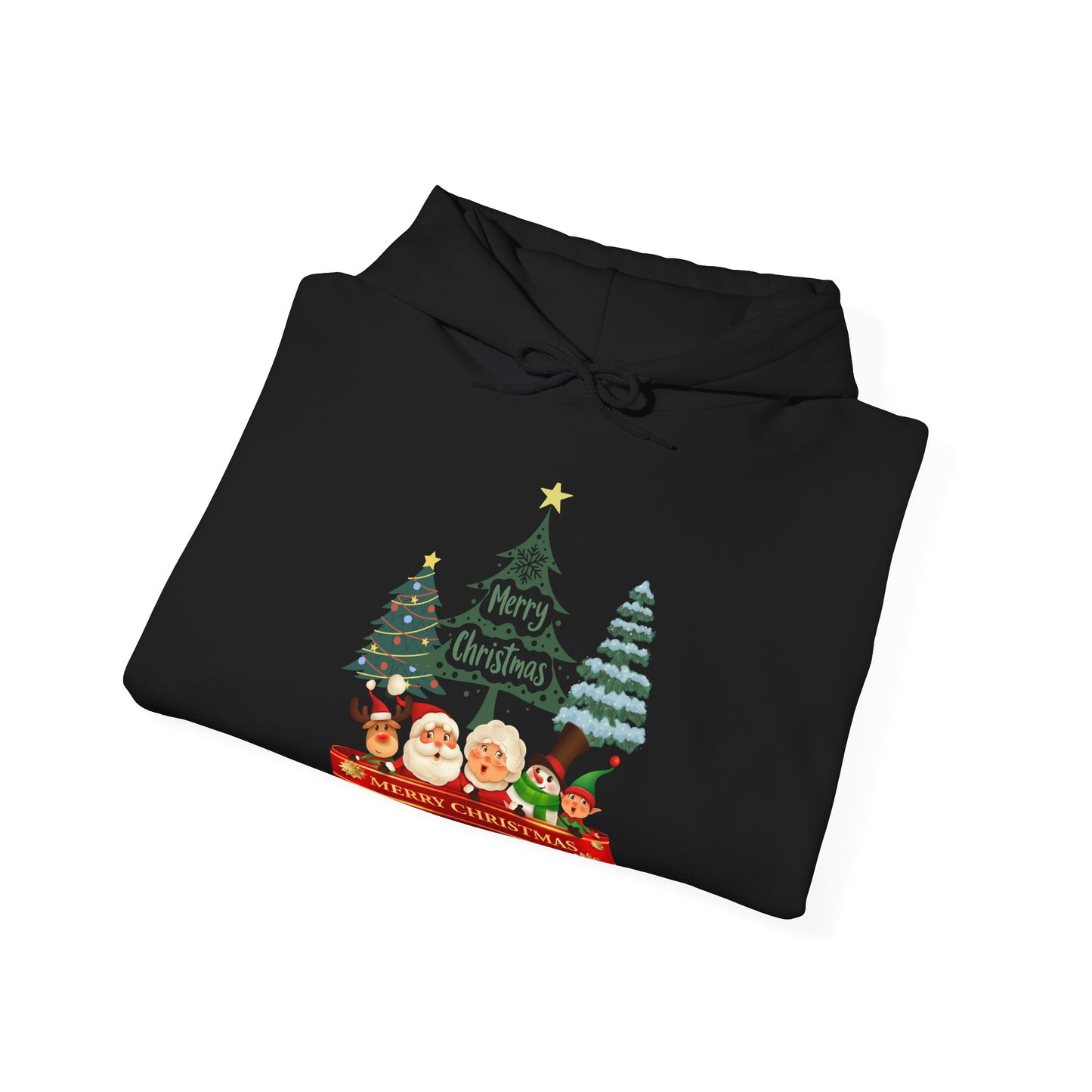 Merry Christmas Hoodie Weihnachtsfiguren & Tannenbaum Unisex