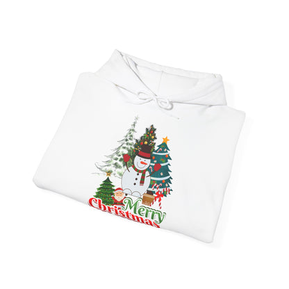 Merry Christmas Hoodie Schneemann & Weihnachtsbaum Unisex