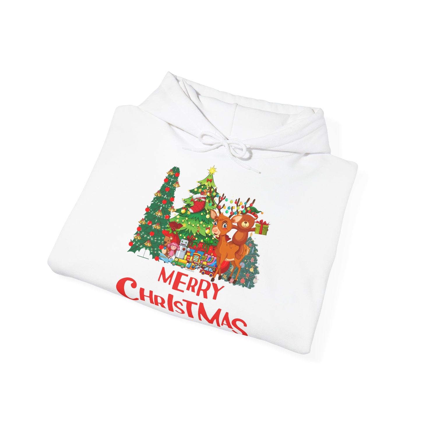Merry Christmas Hoodie Rentier & Weihnachtsbaum Unisex