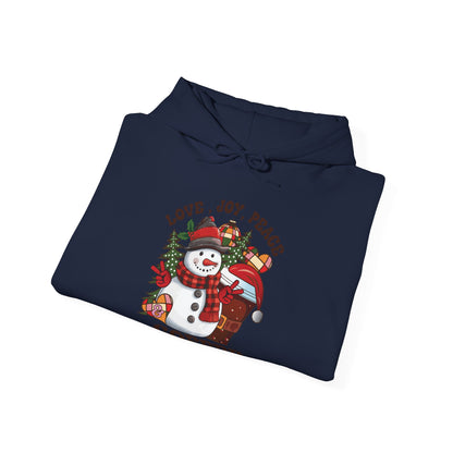 Love, Joy, Peace Snowman Sweatshirt – Weihnachtlicher Spaß hoodie